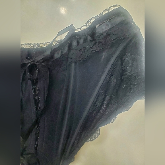 Victoria's Secret Lace-Up Sheer Corset Boned Panties S - Picture 3 of 5